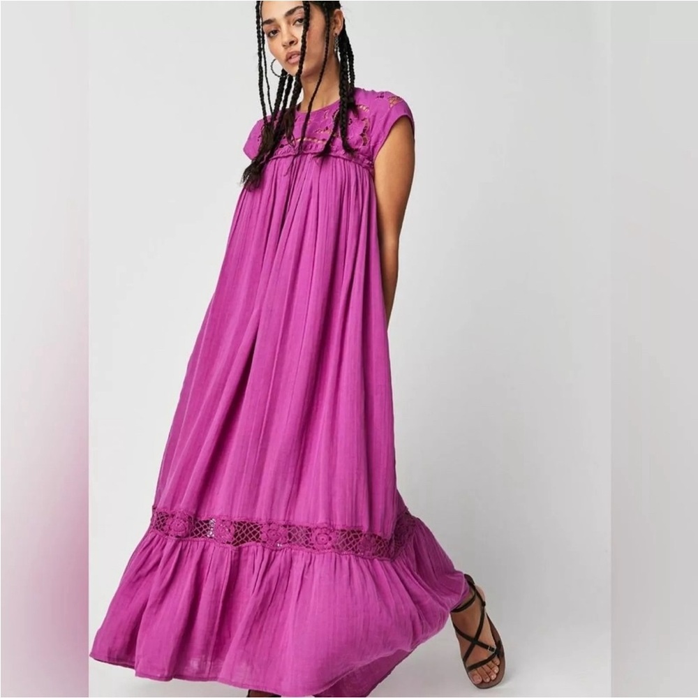 FREE PEOPLE cutwork maxi dress size xl